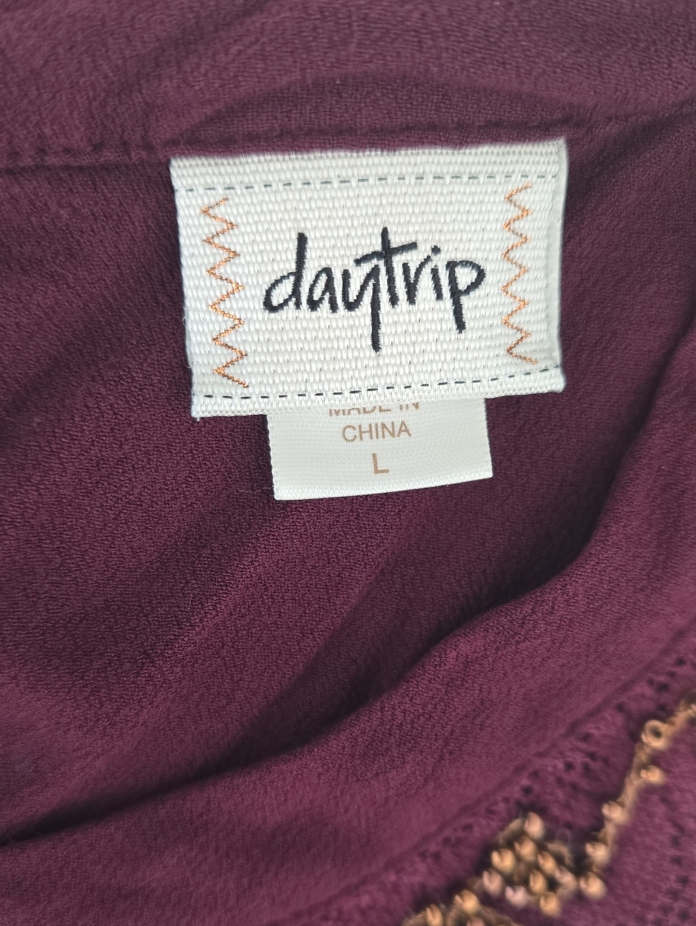 Daytrip Plum Beaded Yoke Sleeveless Camisole - Picture 2 of 5